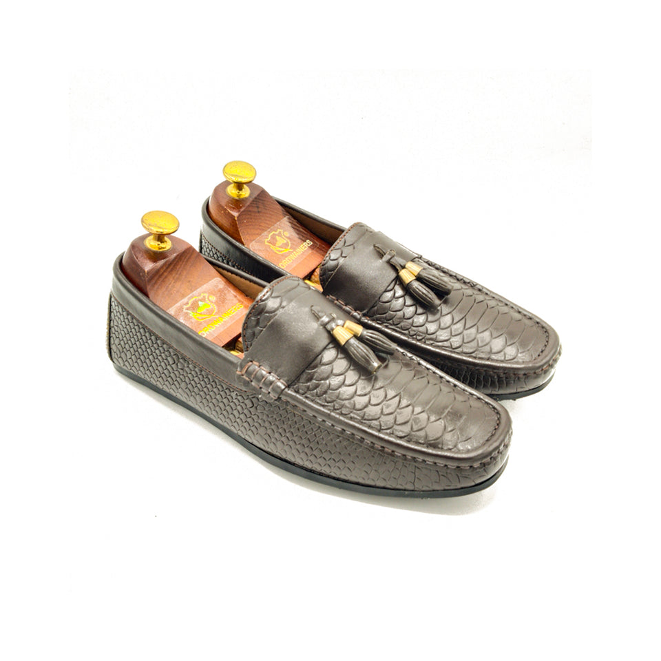 Texture Tassel Loafers-CWLF-0024-148-001