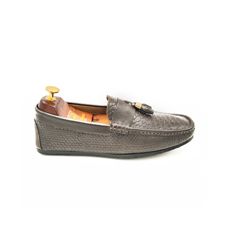 Texture Tassel Loafers-CWLF-0024-148-001